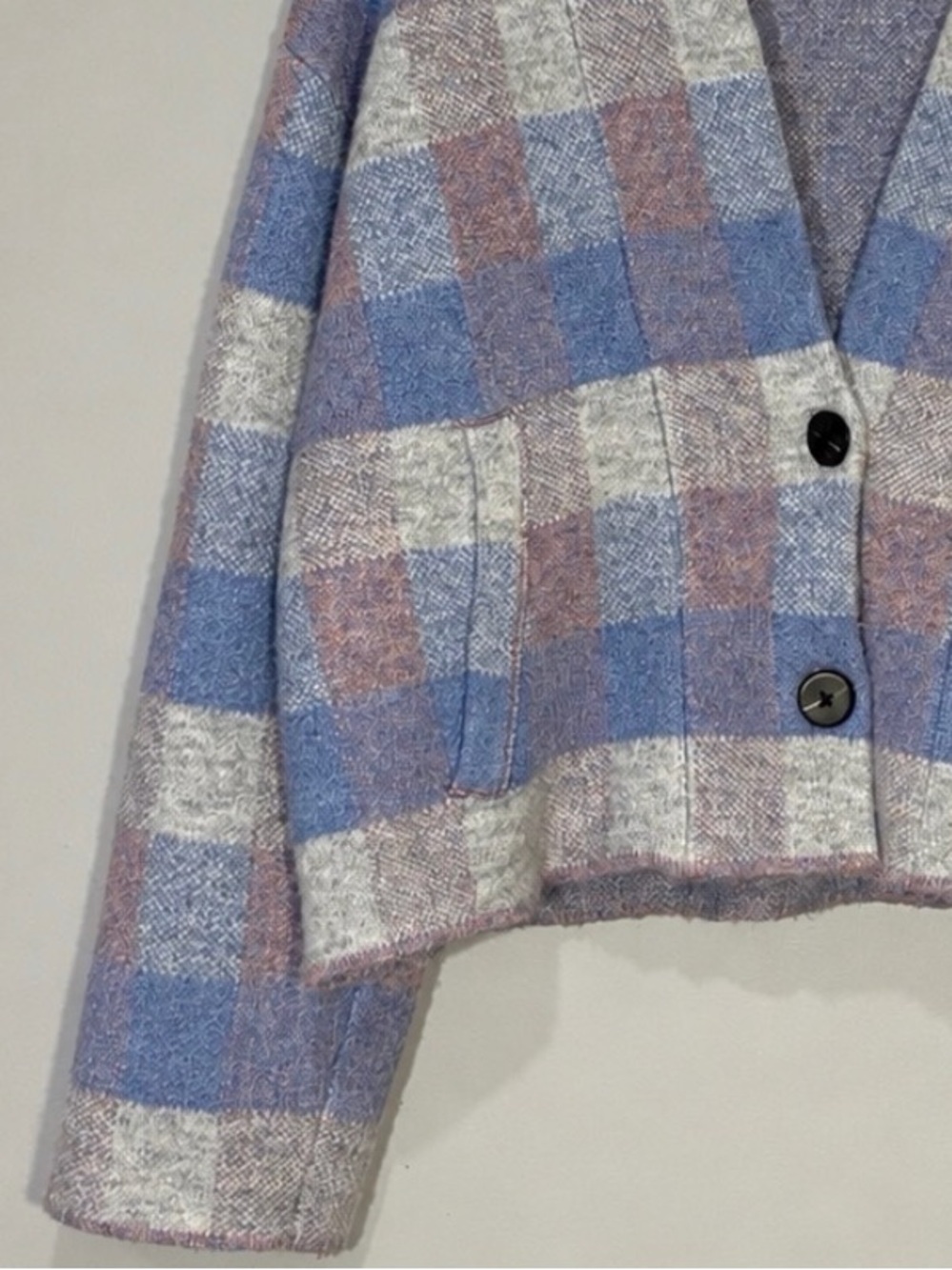 Revolve JOHN + JENN Opalite Plaid Oversized Cardigan Sweater Size S - Picture 4 of 10